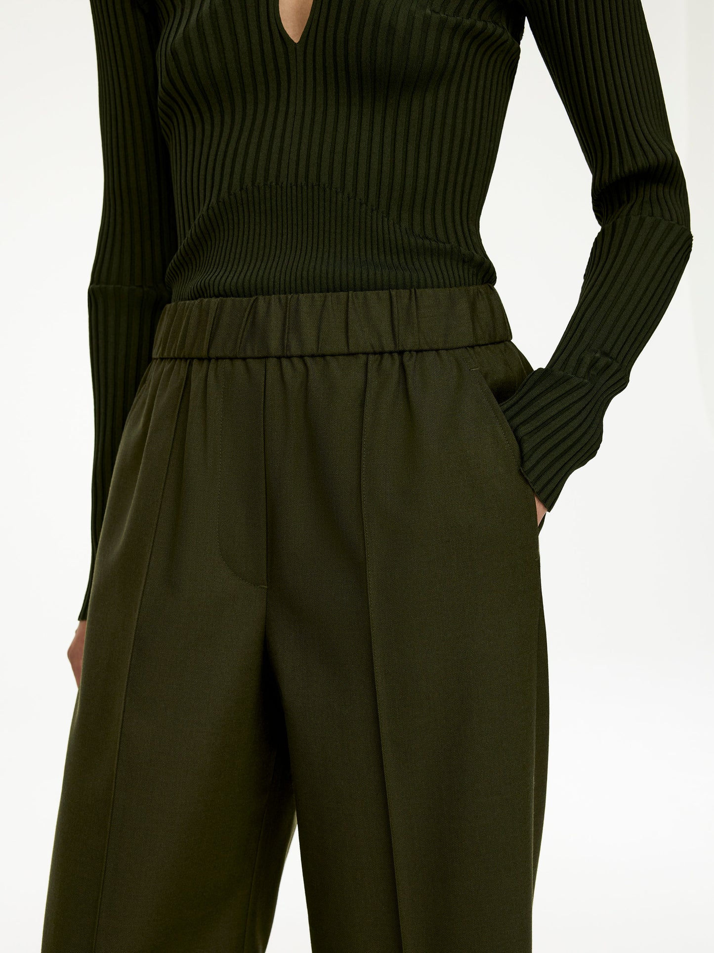 Elastic Waist Tailored Trousers