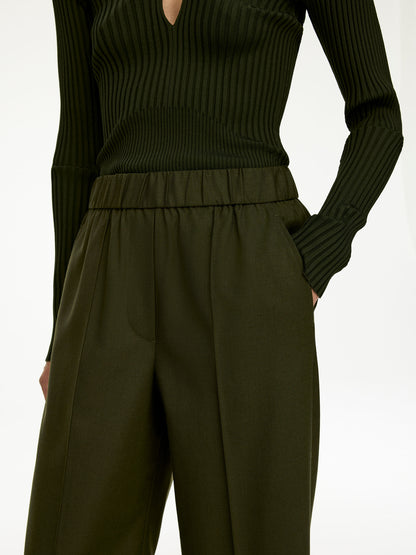 Elastic Waist Tailored Trousers