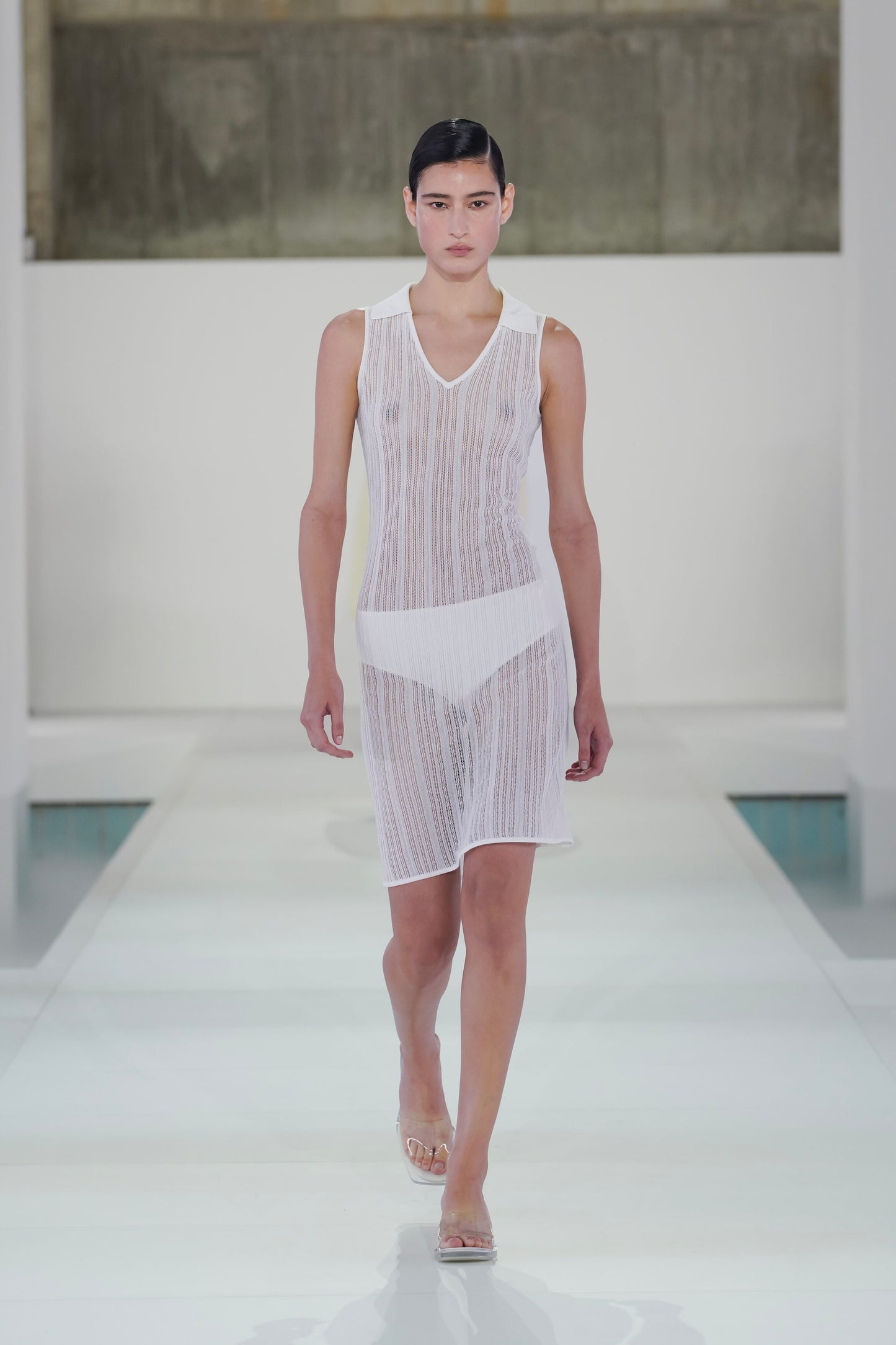 Sheer Lace-Knit Dress