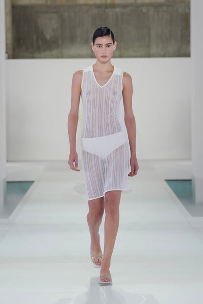 Sheer Lace-Knit Dress