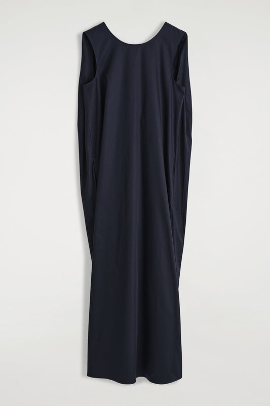Twist-Back Cotton Midi Dress