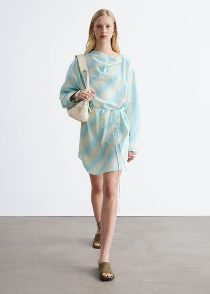 Printed Cowl-Neck Midi Dress