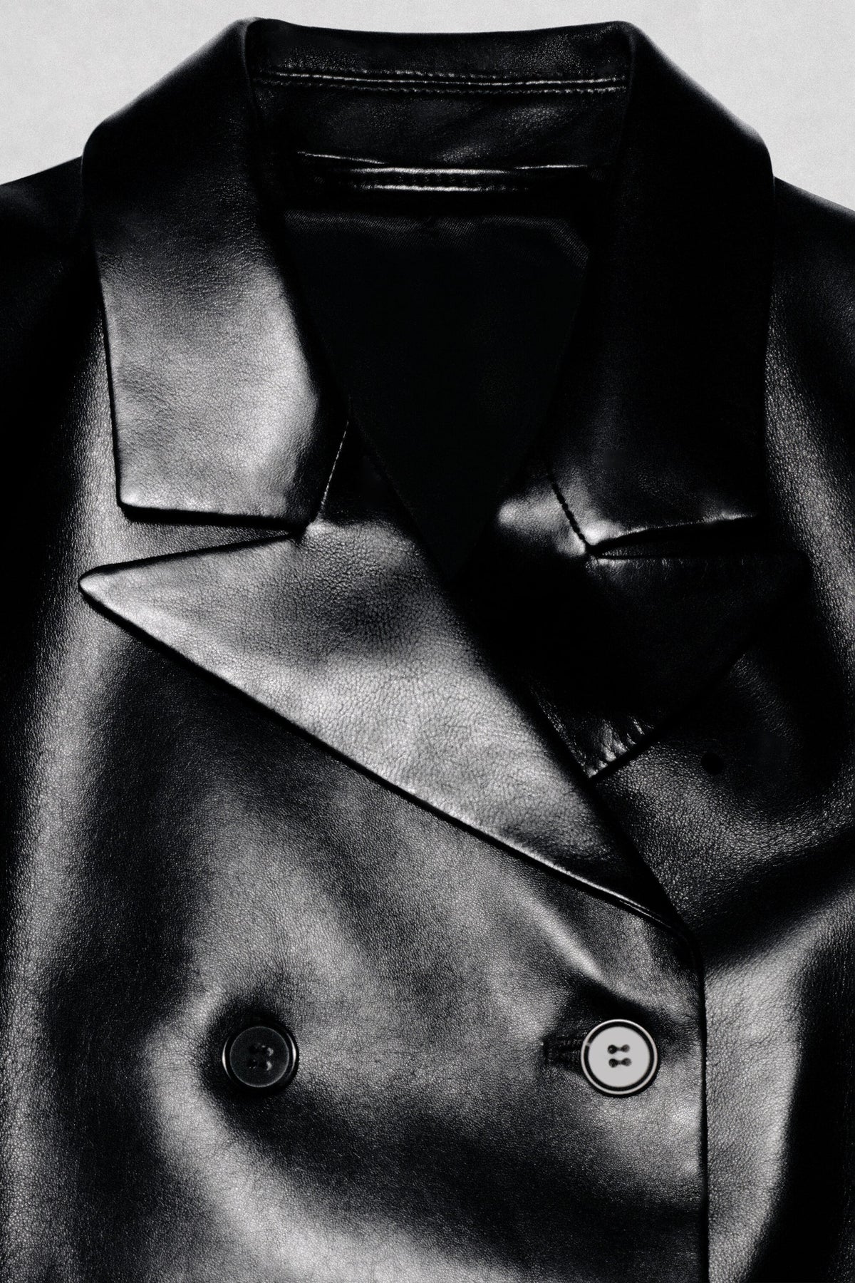 Leather Double-Breasted Blazer