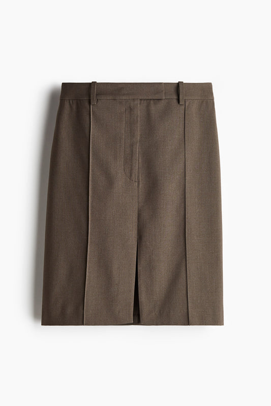 Linen-blend skirt