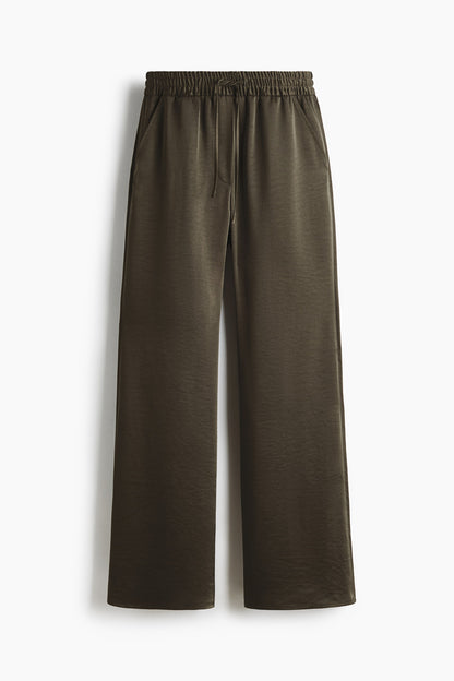 Flared satin trousers