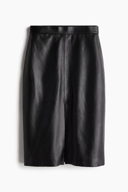 Leather pencil skirt