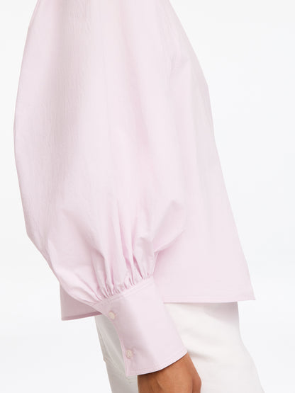 Volume-Sleeve Cotton Blouse