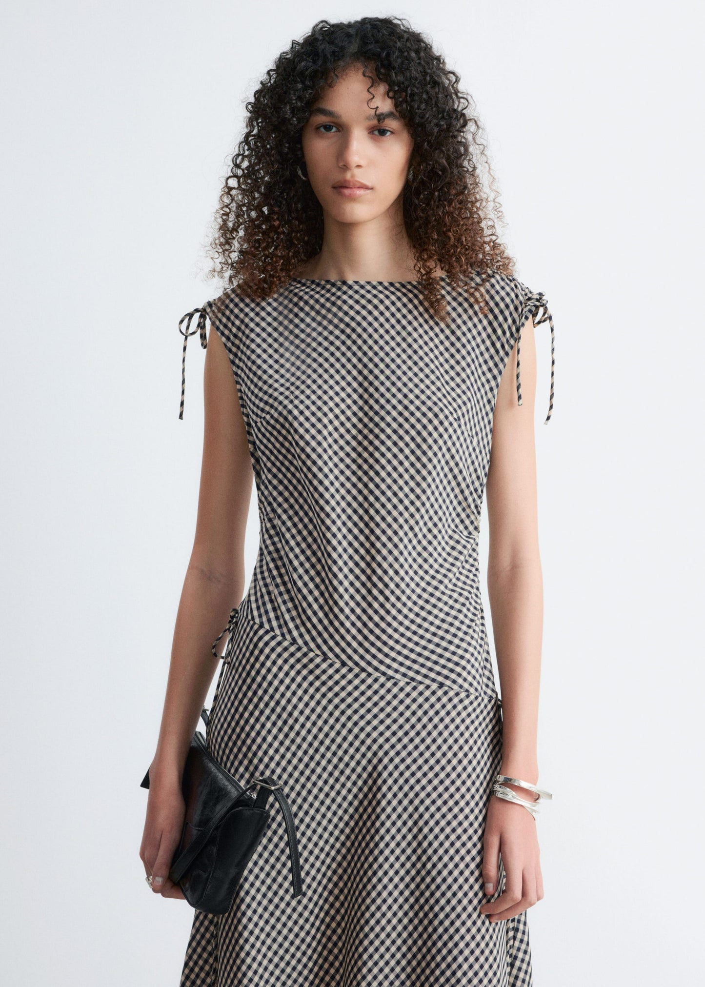 Asymmetric Draped Midi Dress