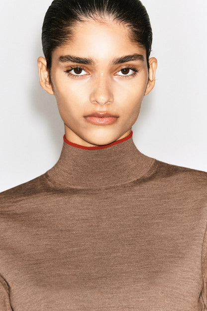 Merino Wool High-Neck Top