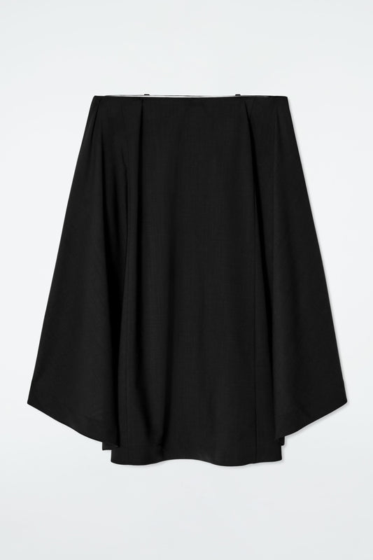 Deconstructed sheer wool skirt