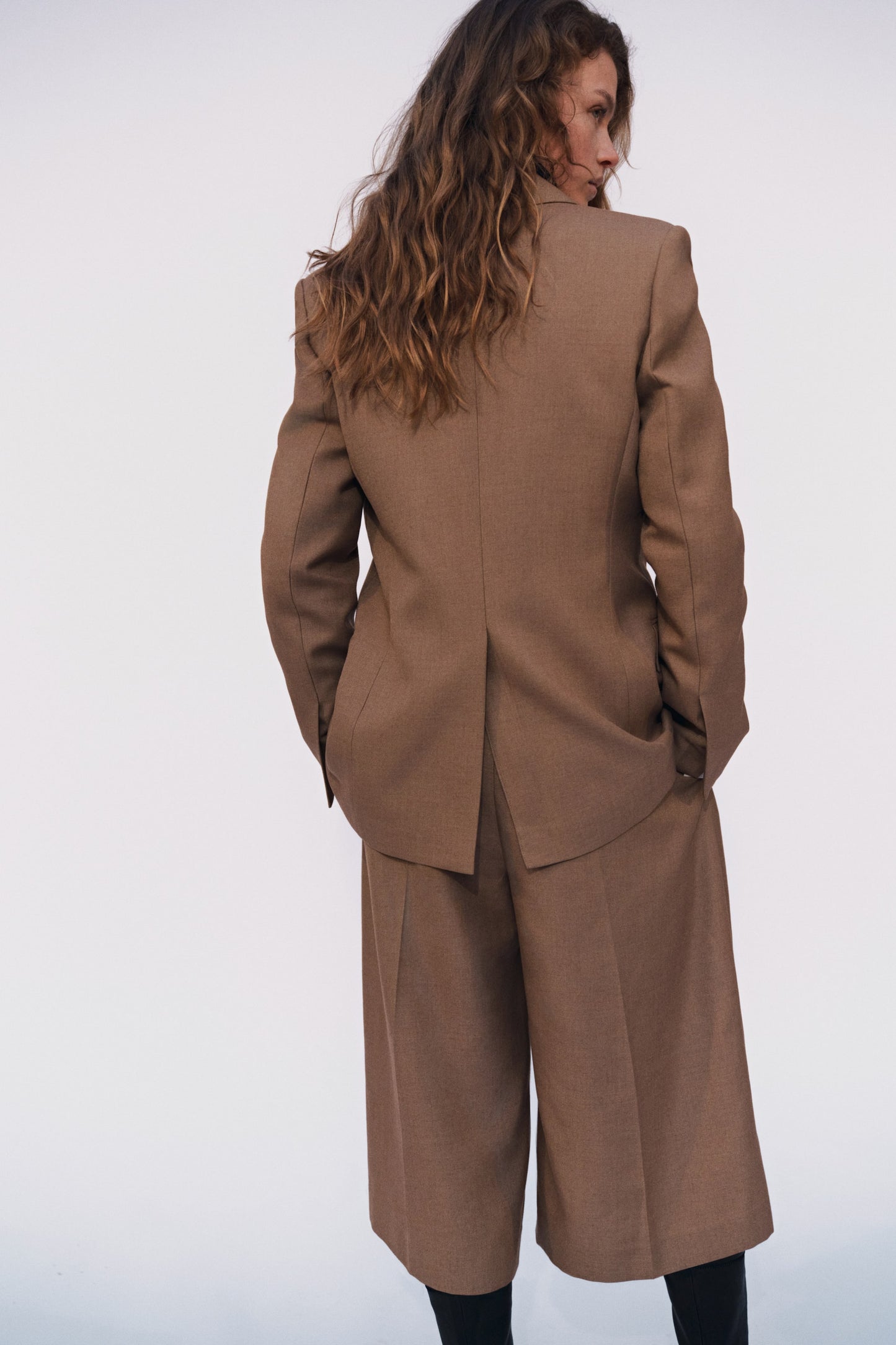 Long twill blazer