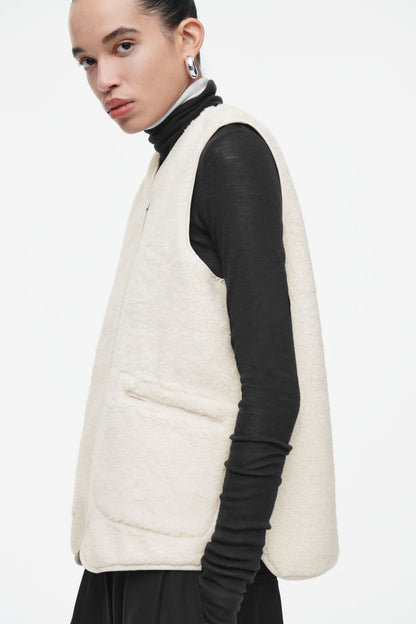 Oversized faux shearling gilet