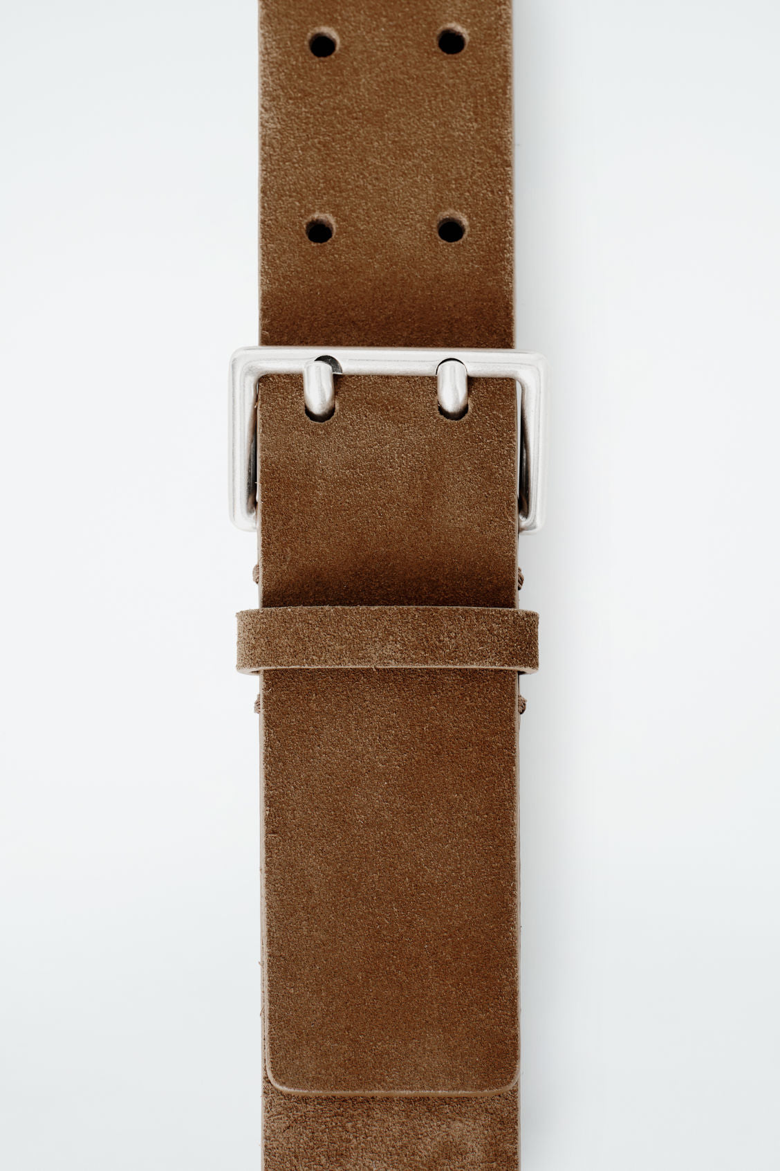 Double-prong suede belt