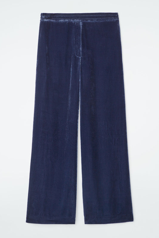 Silk-blend velvet trousers