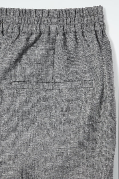 Elasticated Wool Flannel Trousers