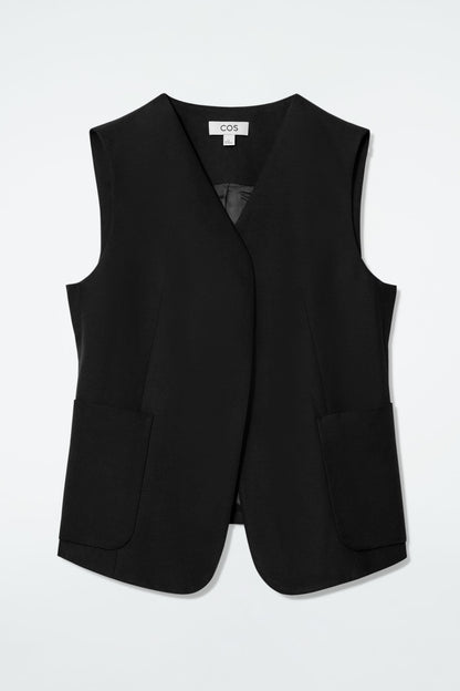 Wrap-front linen-blend waistcoat