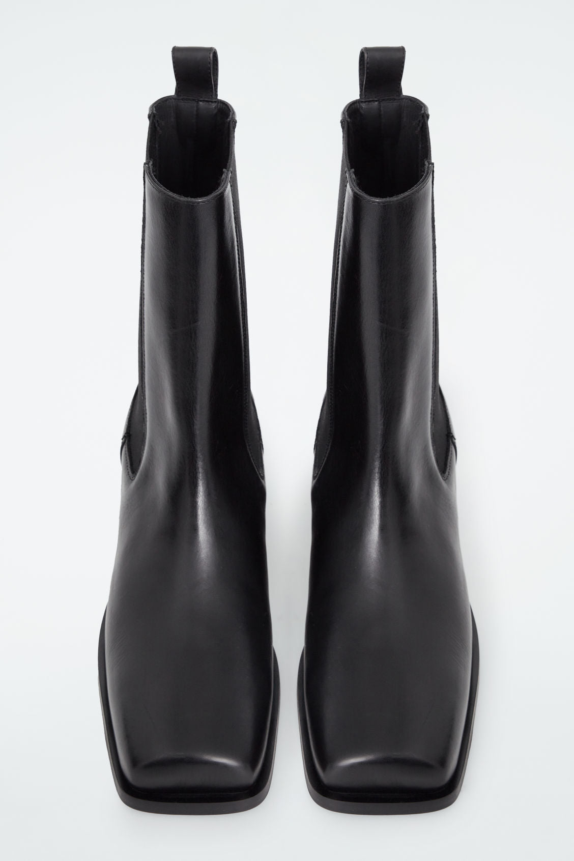 Square-Toe Leather Chelsea Boots