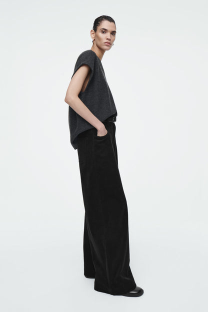 Corduroy wide-leg trousers