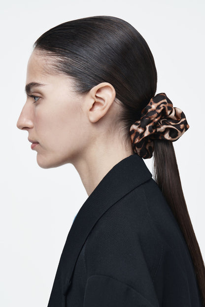 Leopard-Print Silk Scrunchie