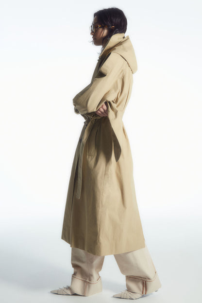 Hooded trench coat