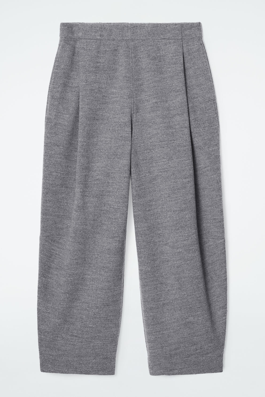 Boiled-Wool Barrel Leg Trousers