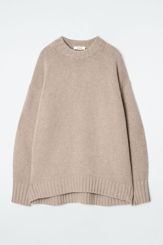 Chunky pure cashmere crew-neck jumper