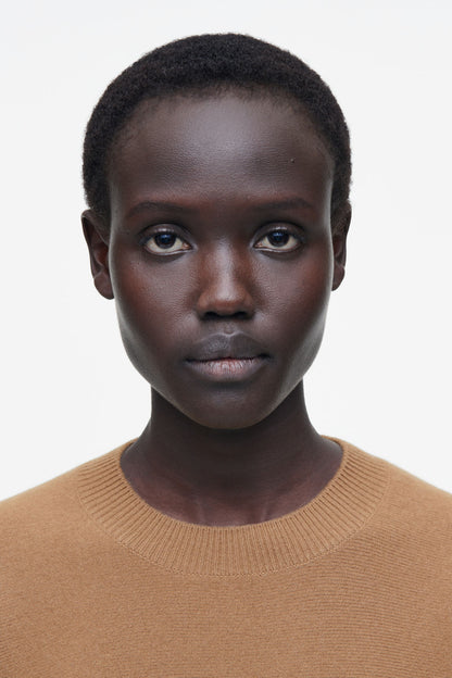 Rounded double-faced wool jumper