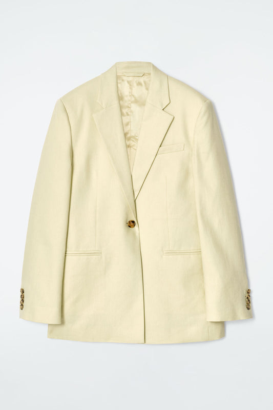 Longline linen blazer