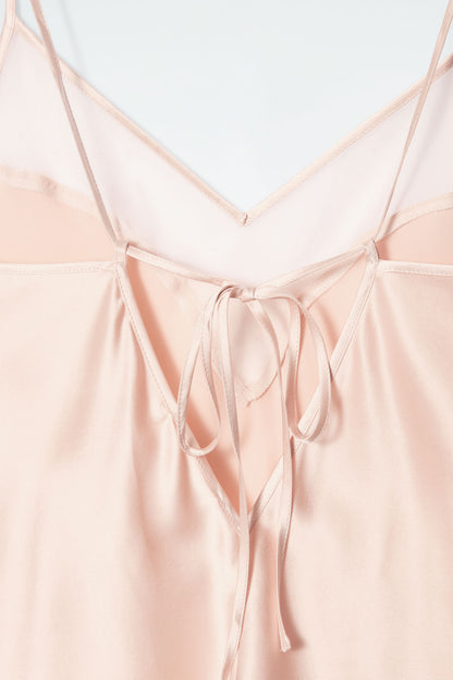Sheer-Panel Silk Cami Top