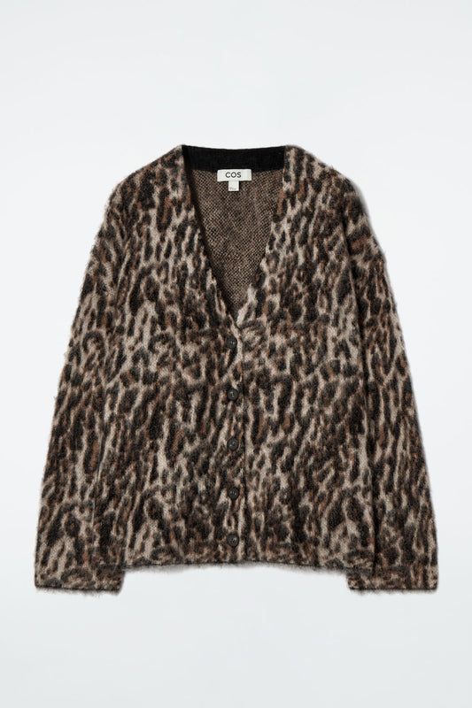 Leopard-Print Mohair-Blend Cardigan