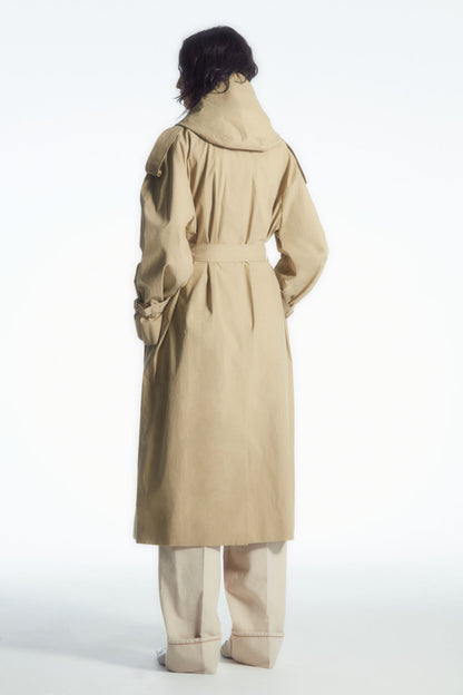 Hooded trench coat