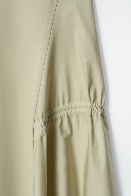 Panelled gathered-side midi dress