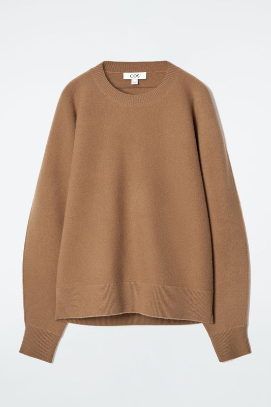 Rounded double-faced wool jumper