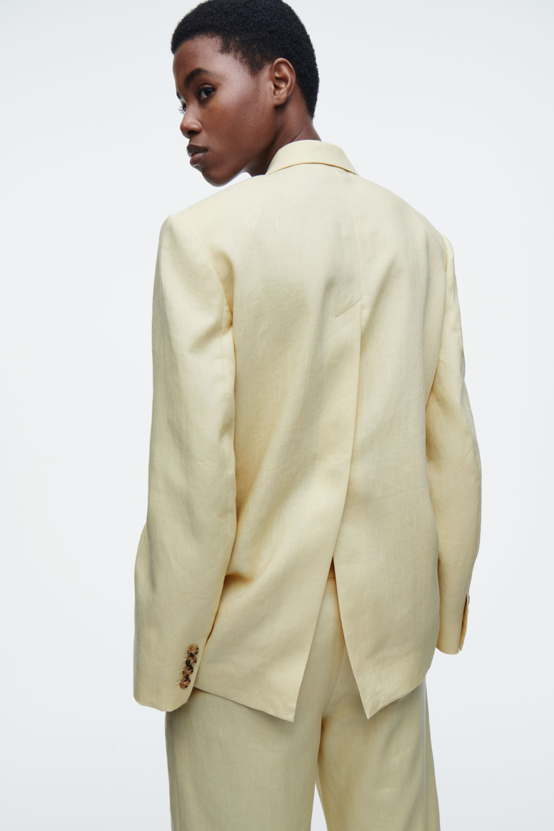 Longline linen blazer