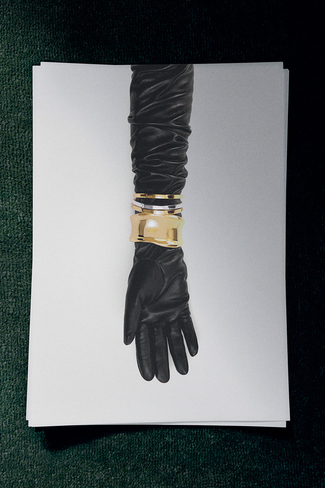 Long leather gloves