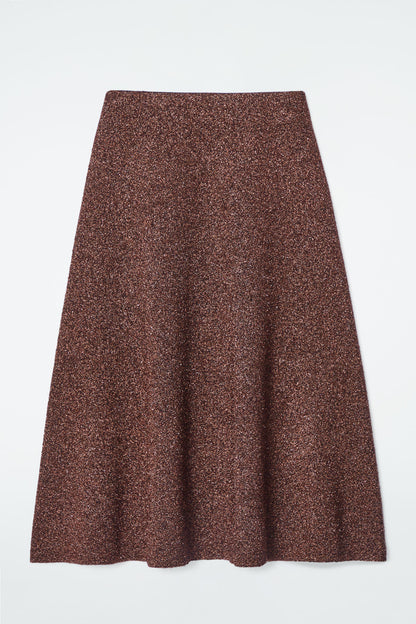 Sparkly Merino Wool Midi Skirt