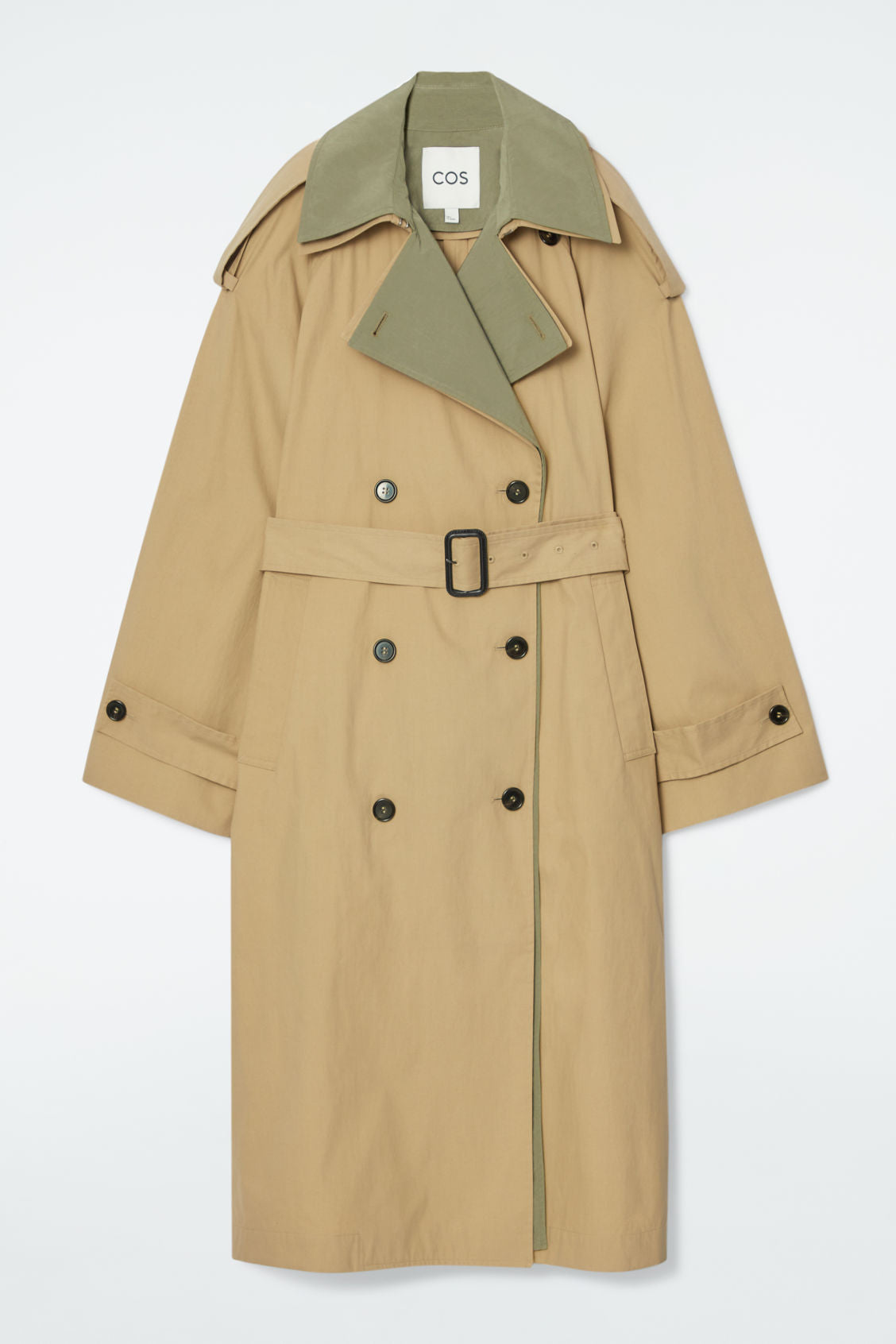 Layered Double-Breasted Trench Coat