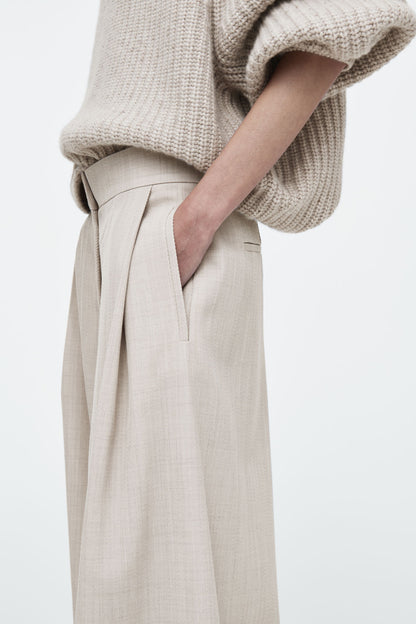 Relaxed wool-blend wide-leg trousers