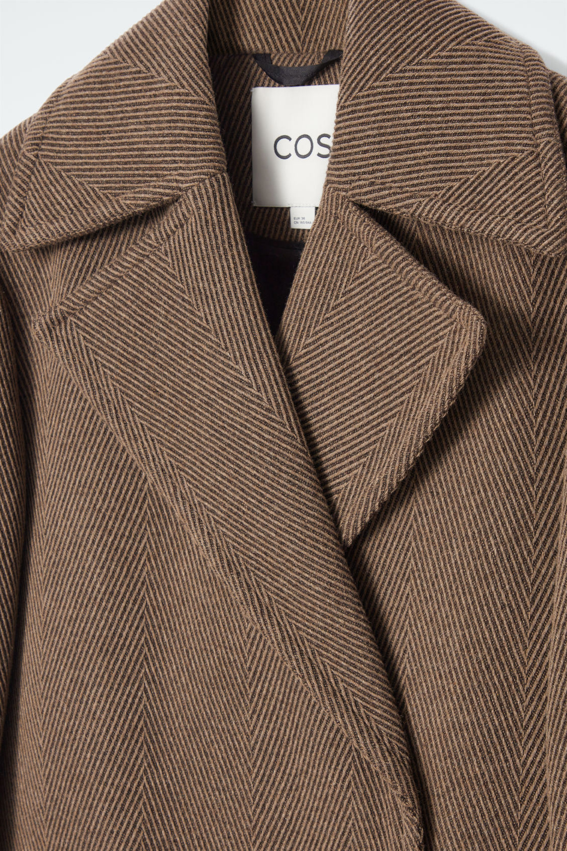 Tailored Herringbone Wool Coat