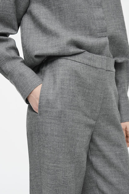 Elasticated Wool Flannel Trousers