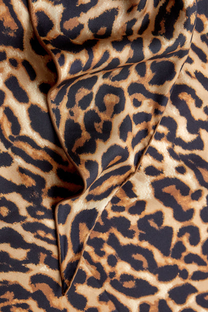 Leopard-print Silk Triangle Scarf