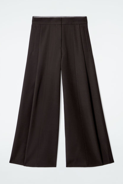 Relaxed wool-blend wide-leg trousers