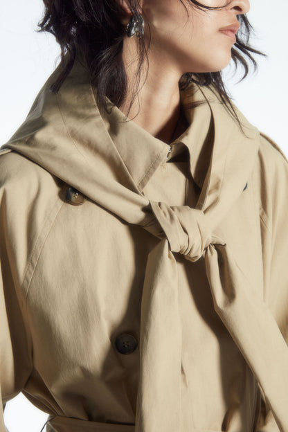 Hooded trench coat