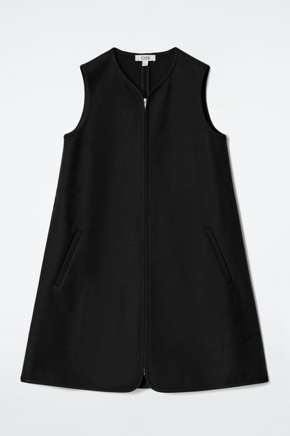 Scuba-jersey zip-up mini dress