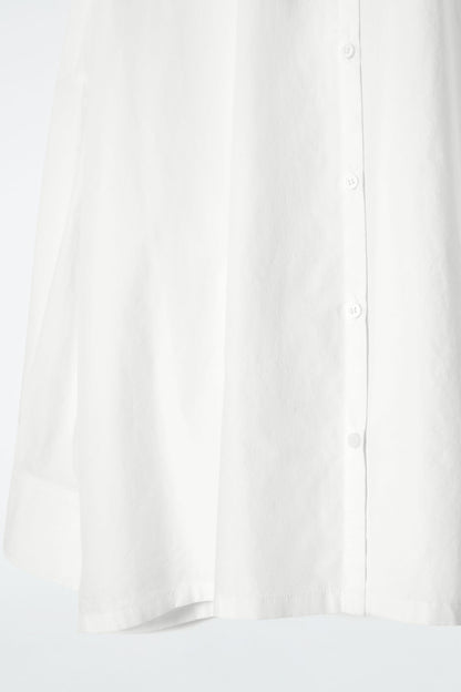 Oversized pleat-back cotton shirt