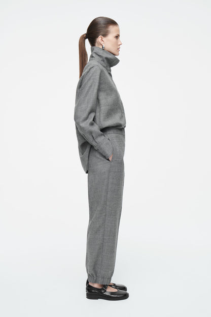 Elasticated Wool Flannel Trousers