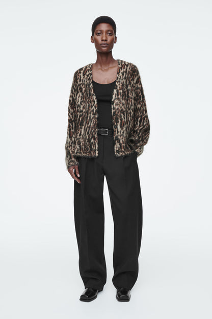 Leopard-Print Mohair-Blend Cardigan