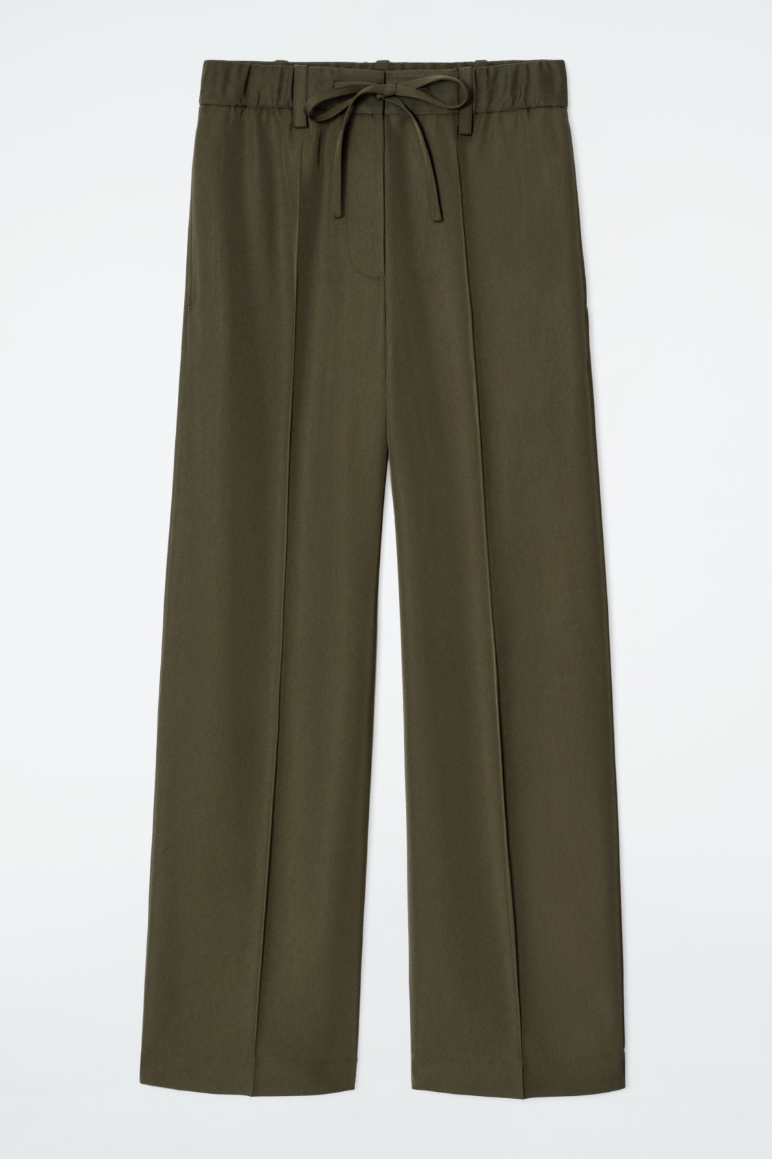 Drawstring straight-leg trousers