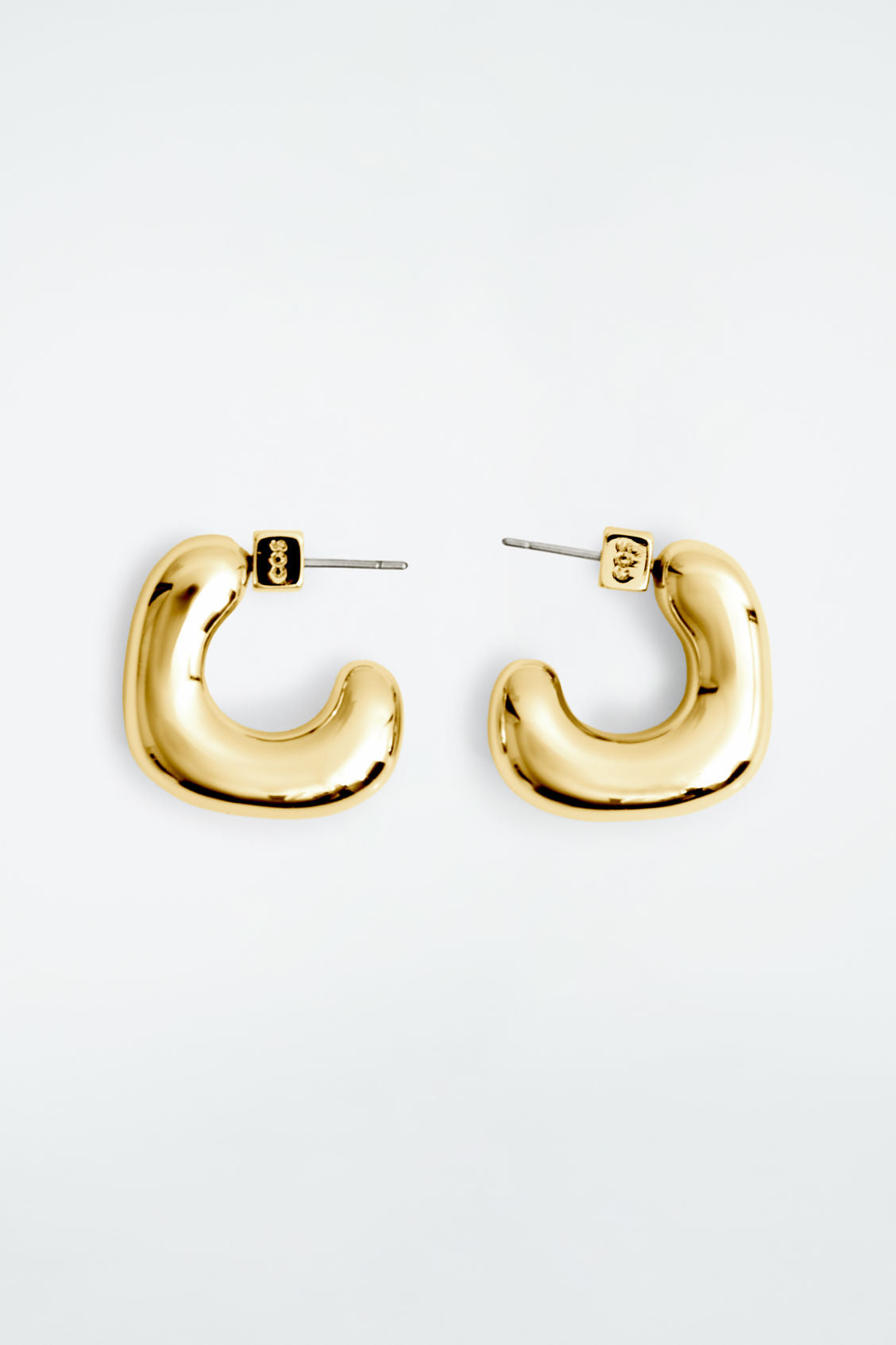 Mini chunky squared hoop earrings