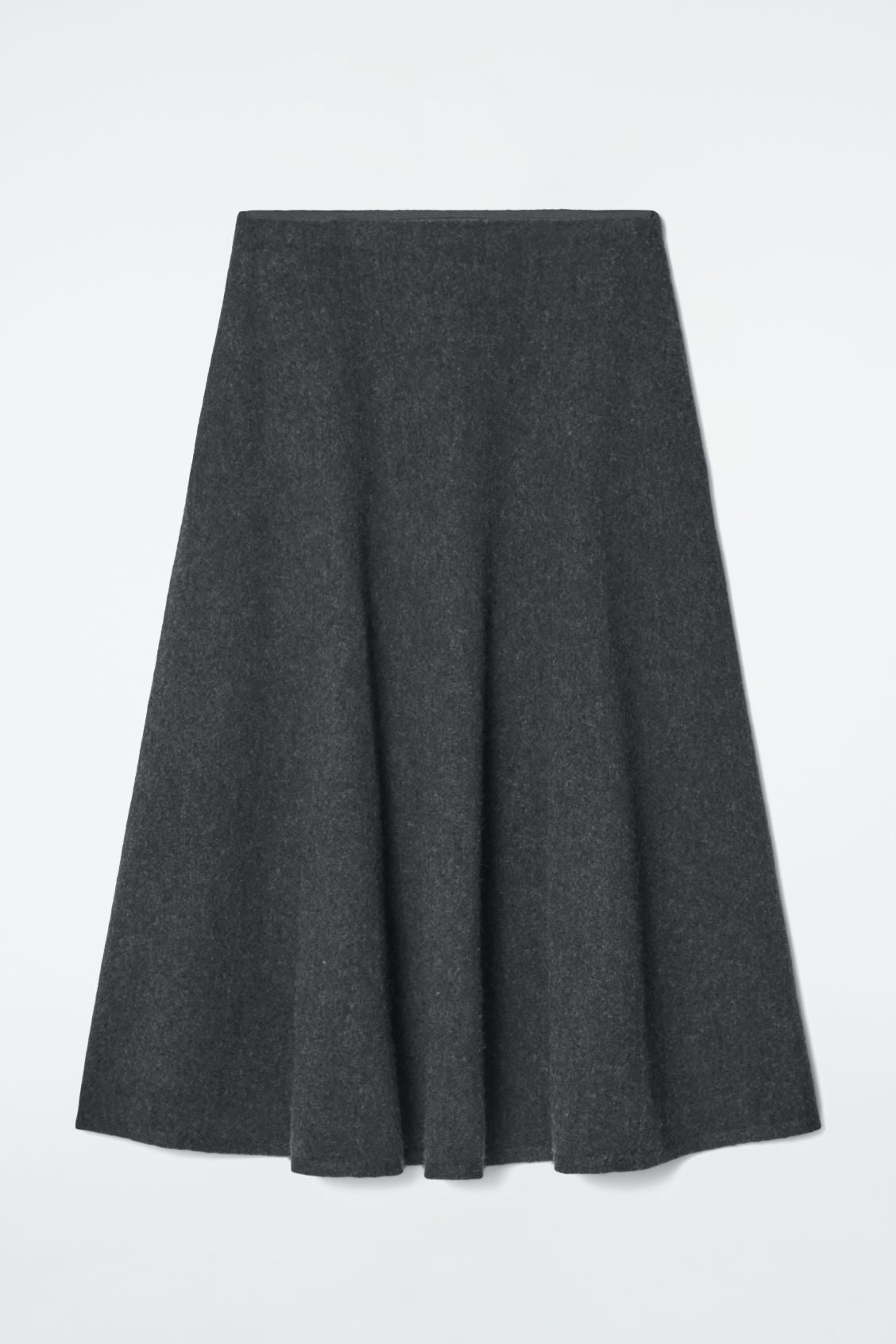 Boiled-Wool Midi Skirt